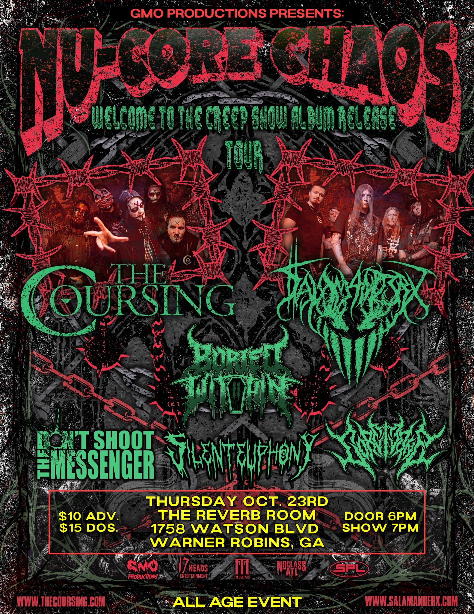 NU-CORE CHAOS TOUR event flyer