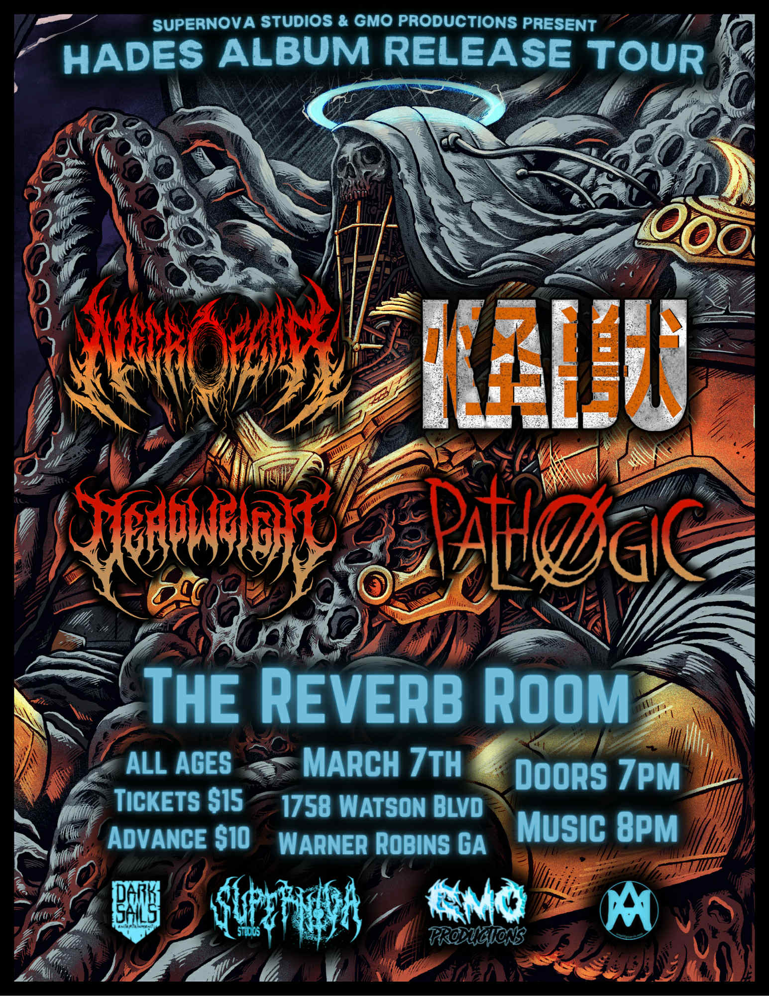 HADES EP RELEASE TOUR w/NECROFEAR event flyer