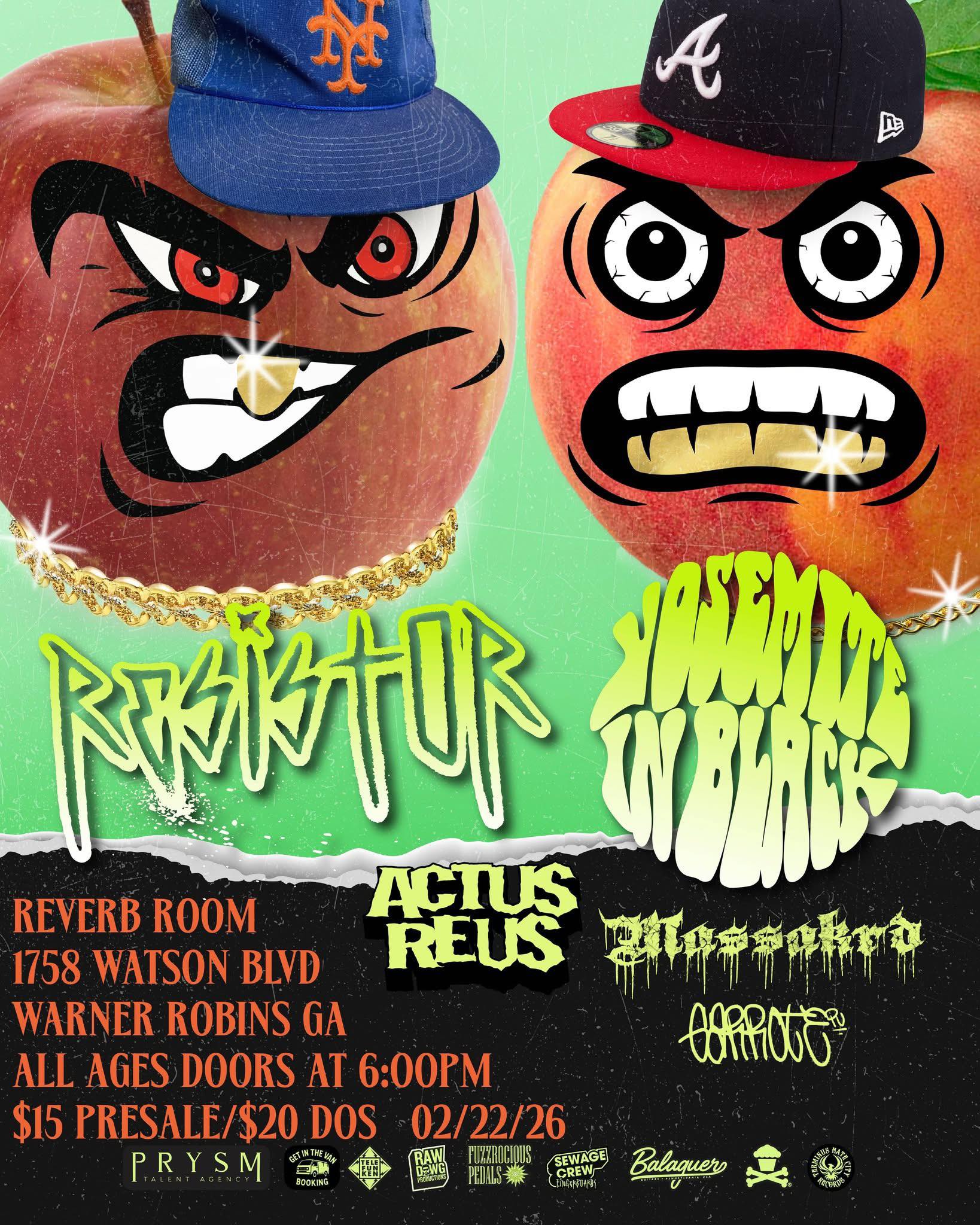 RESISTOR & YOSEMITE IN BLACK event flyer