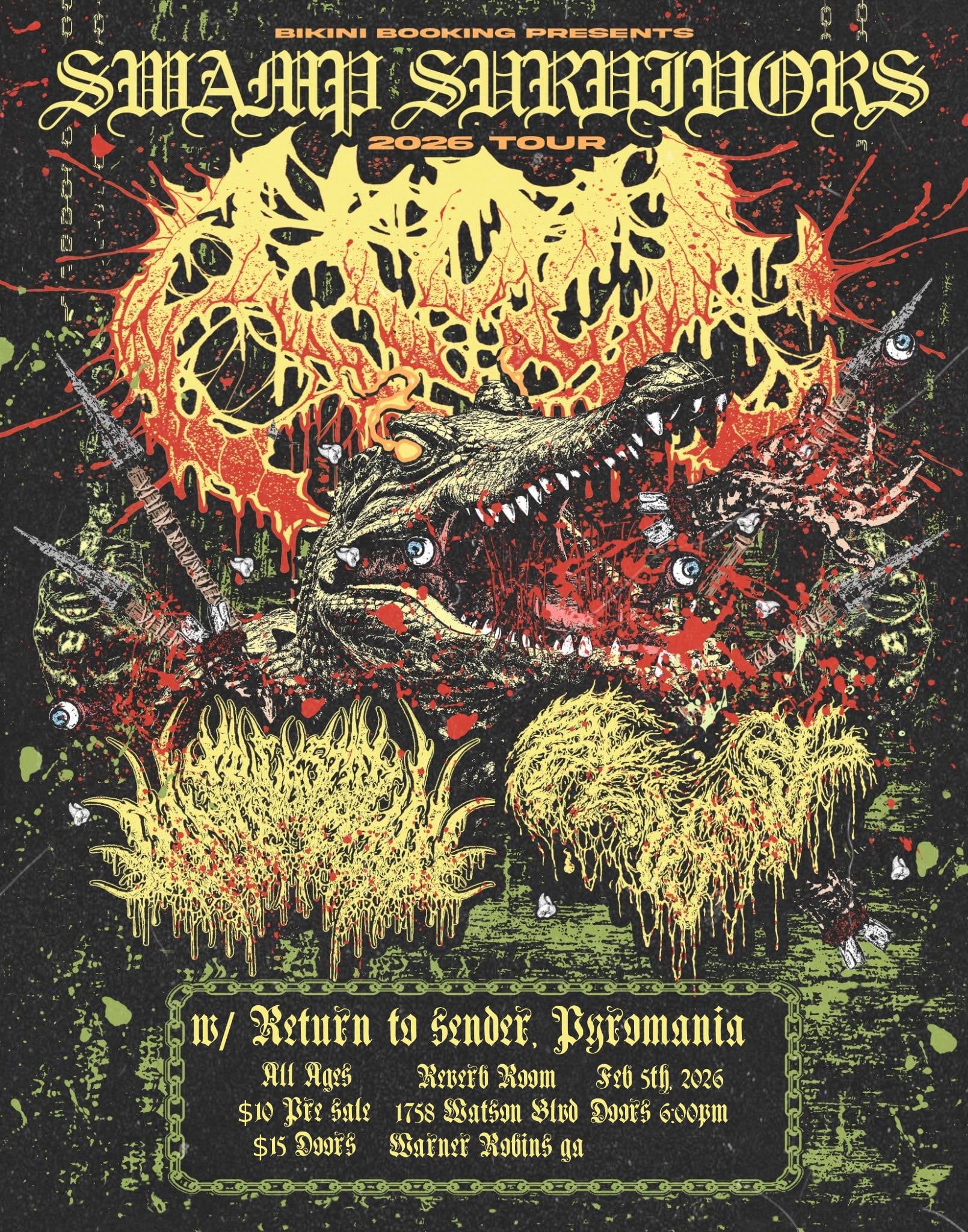 SWAMP SURVIVORS TOUR w/ATOLL, Truckstop Dick Pill, and SquelchingOK event flyer