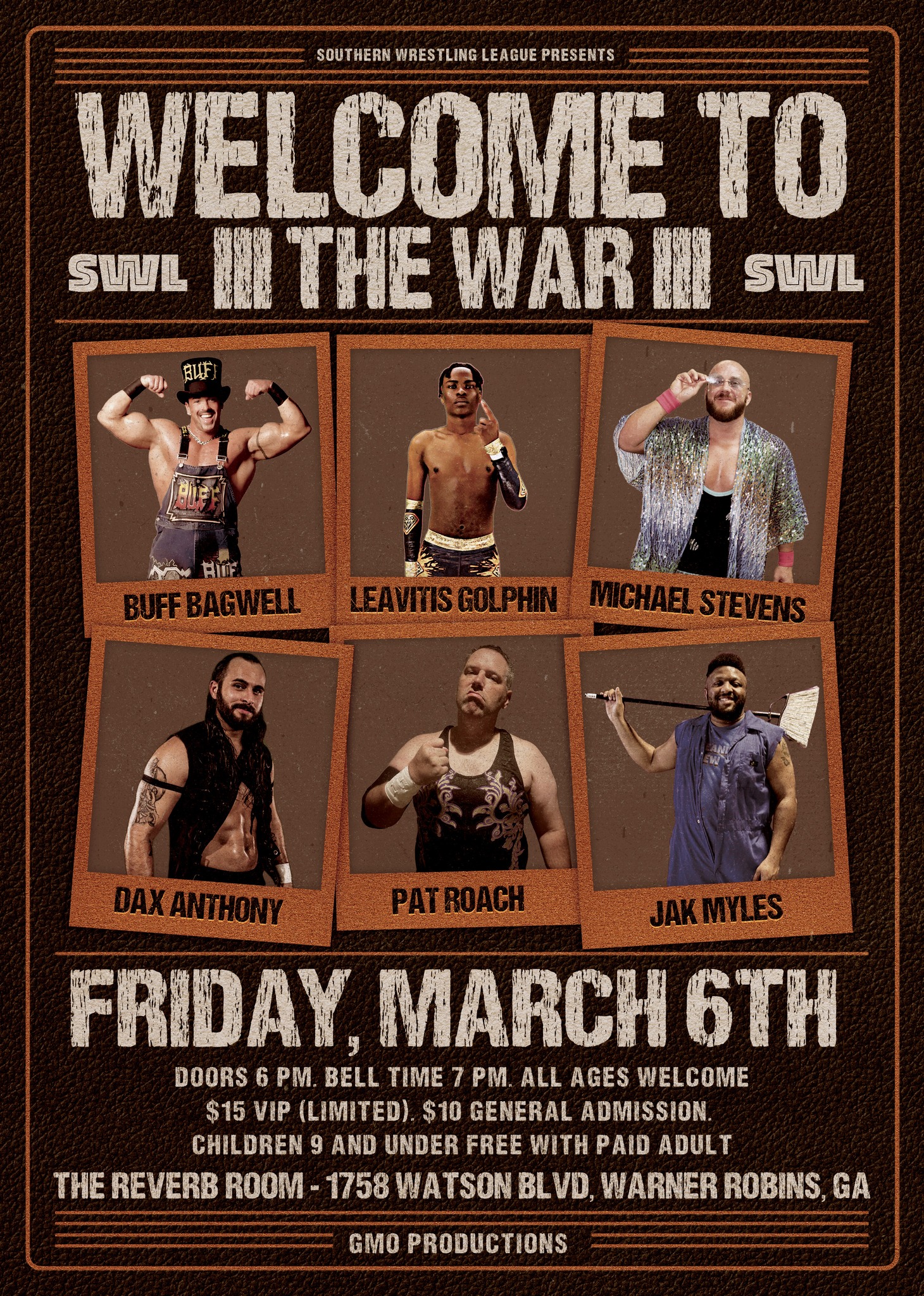 Southern Wrestling League: Welcome to the War event flyer