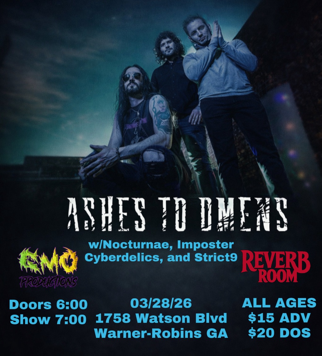 ASHES TO OMENS event flyer