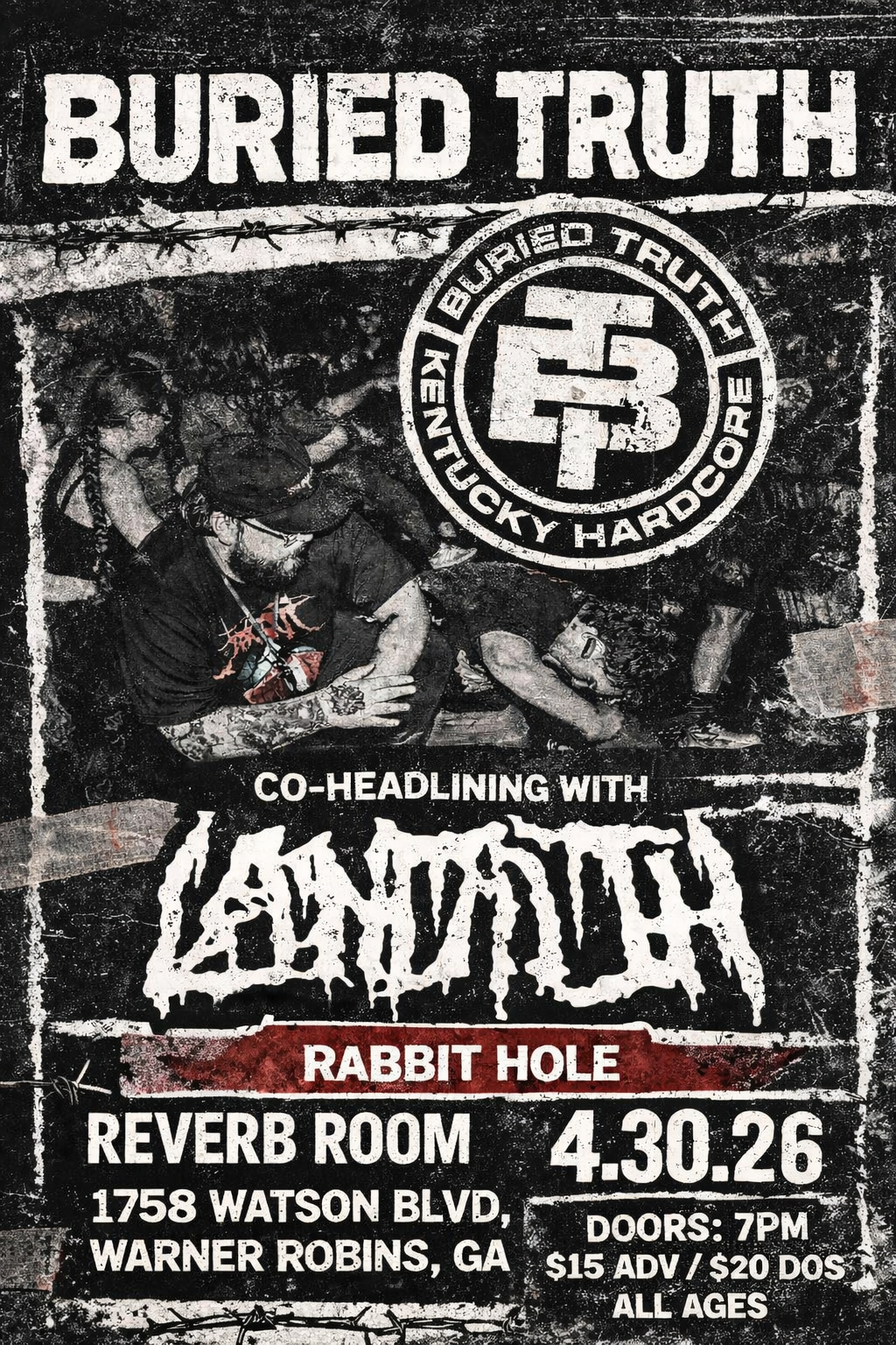 Buried truth @reverb room event flyer