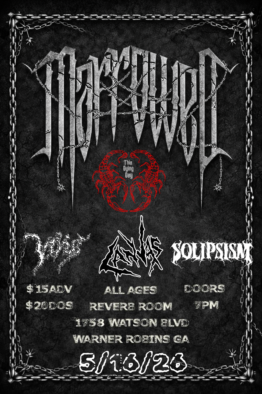MARROWED @ REVERB ROOM event flyer
