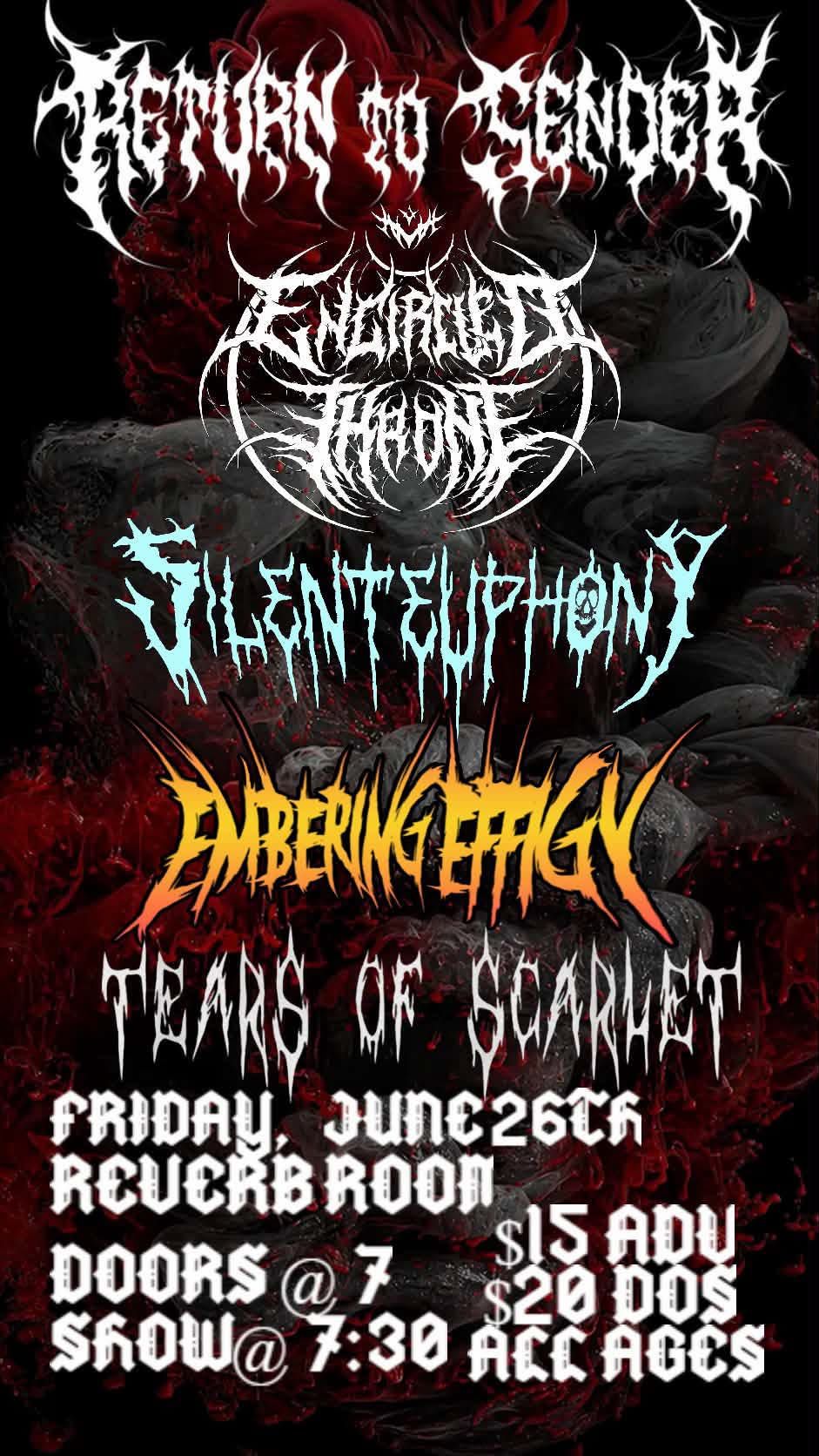 RETURN TO THE THRONE : Return To Sender, Encircled Throne & Friends event flyer