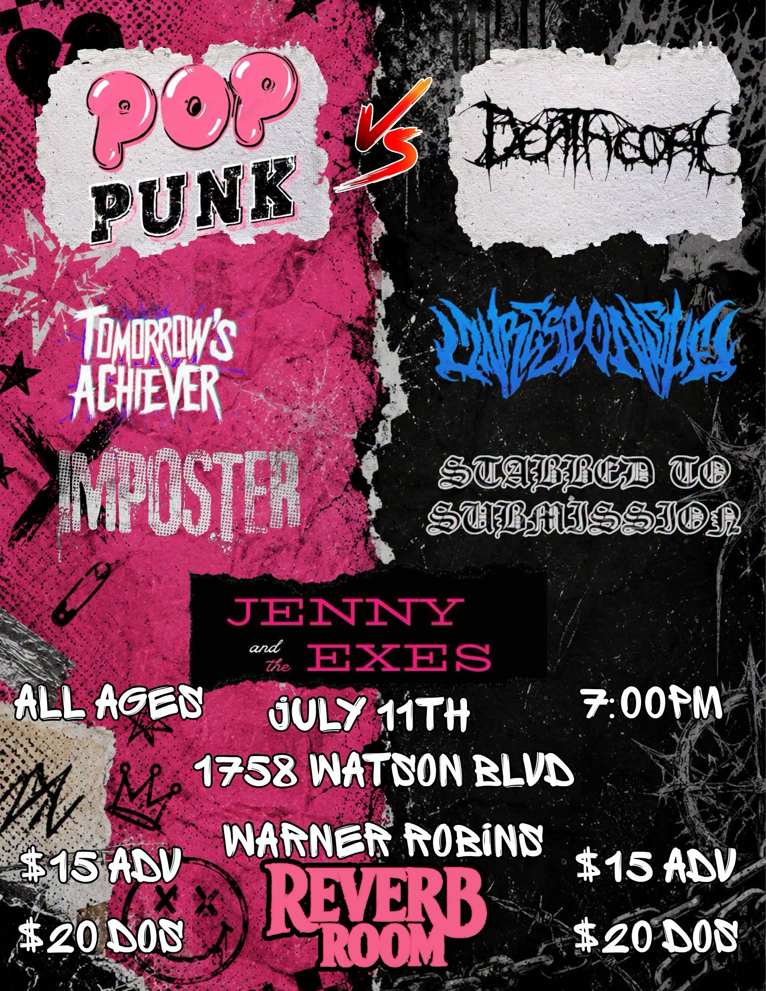 POP PUNK VS. DEATHCORE flyer